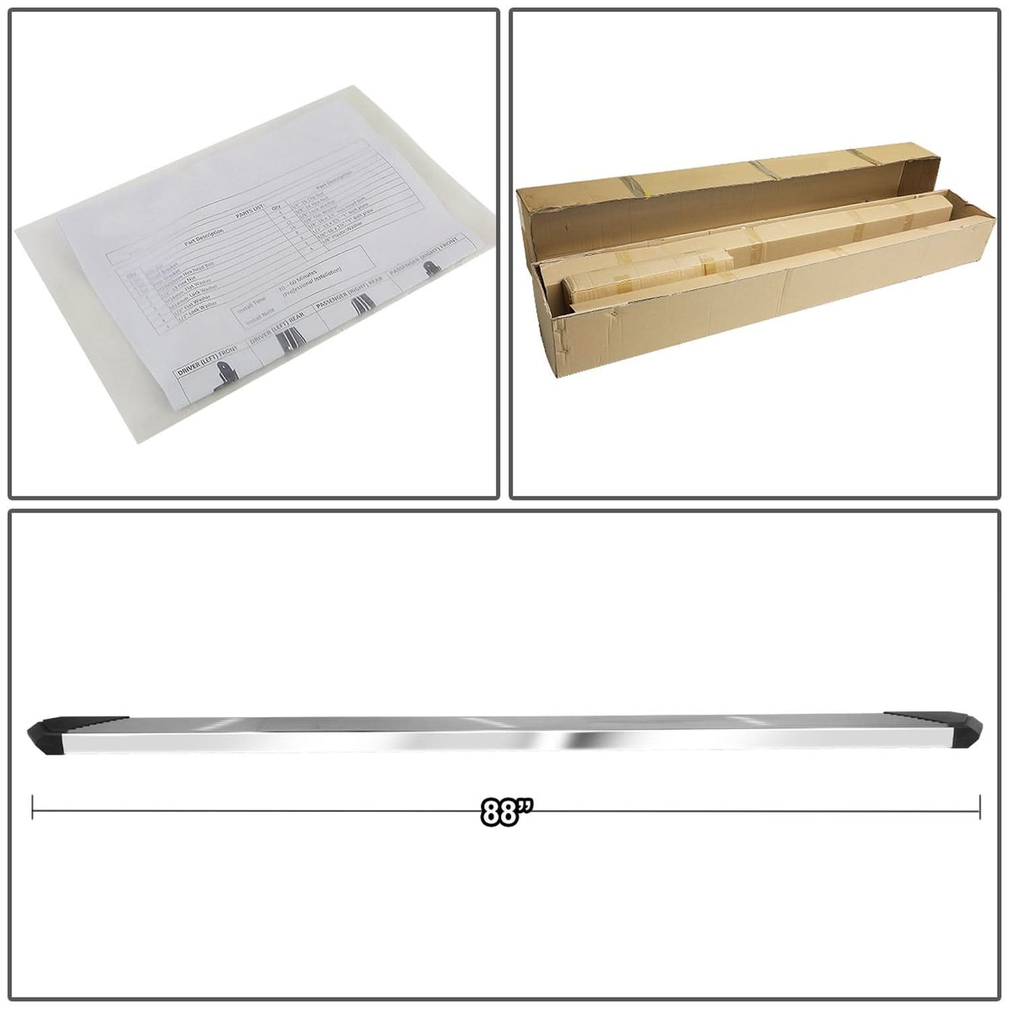 2015-2020 Ford F-150 / 2017-2020 F-250 F-350 6" Nerf Bars Chrome Black