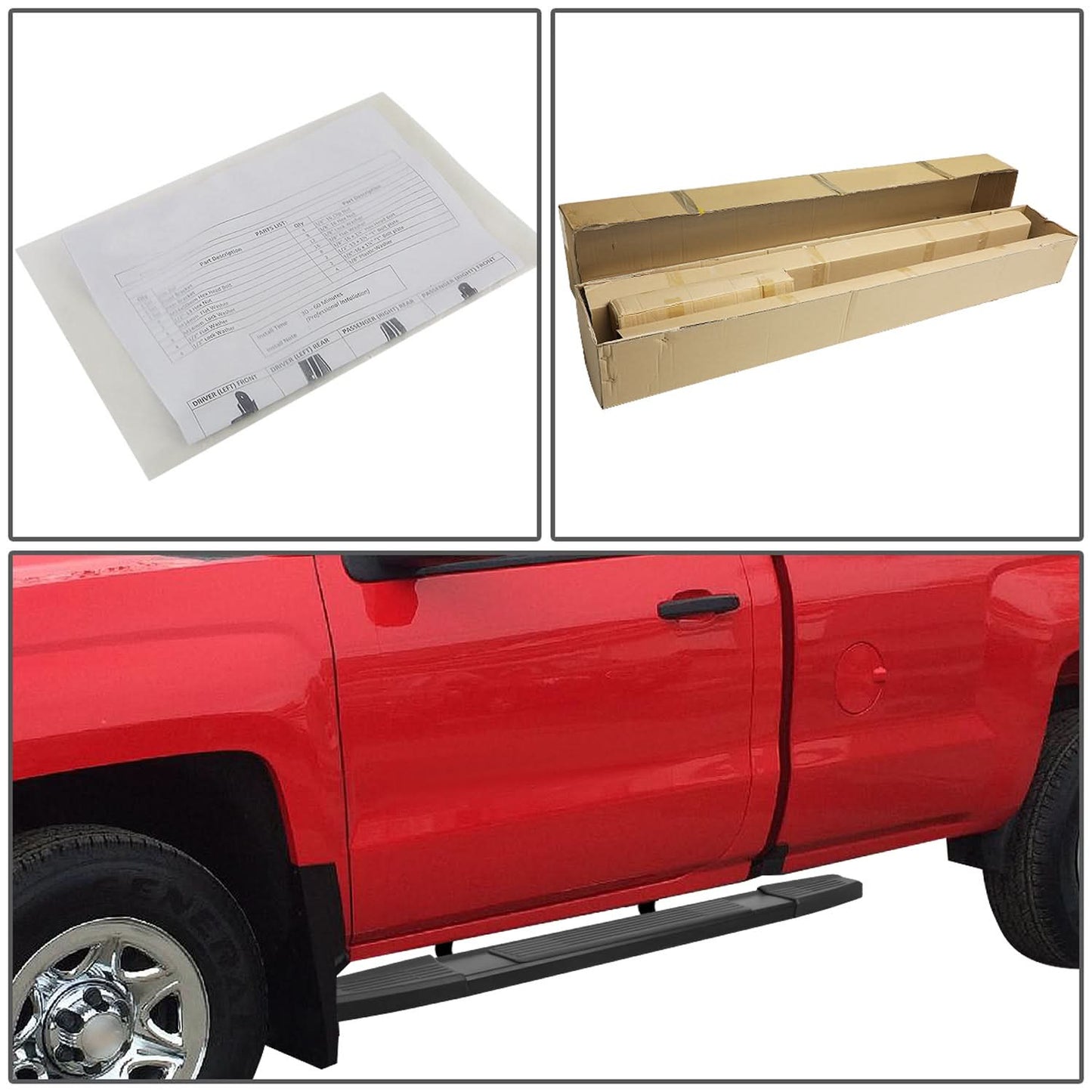 07-19 Chevy Silverado GMC Sierra Regular Cab 6" Nerf Bars Aluminum