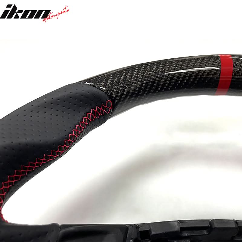 2020-2024 Focus Escape Steering Wheel Red Stitch Indicator CF Leather