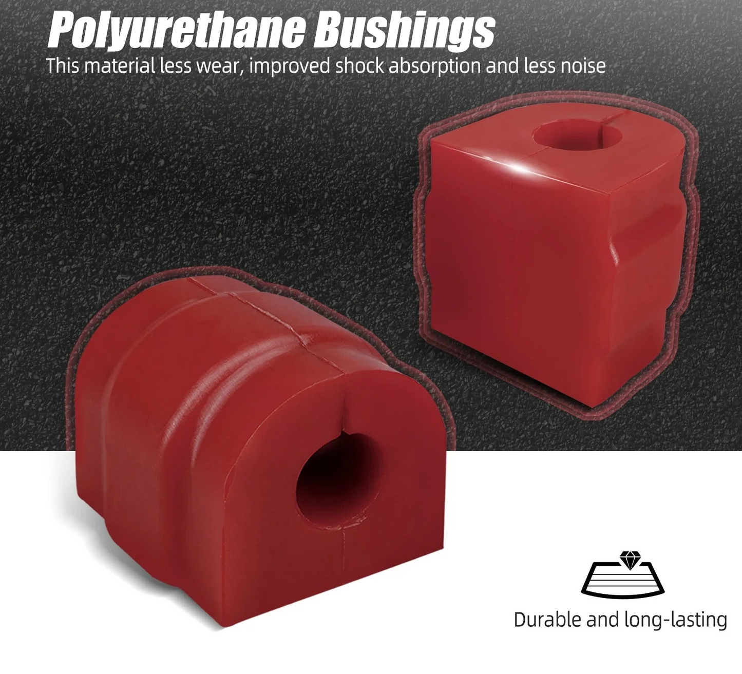 BMW 3 Series E46 80A Polyurethane Front & Rear Anti-Roll Sway Bar Bushing Set 2001 - 2006 (Replaces 31351097179 / 33551138104)