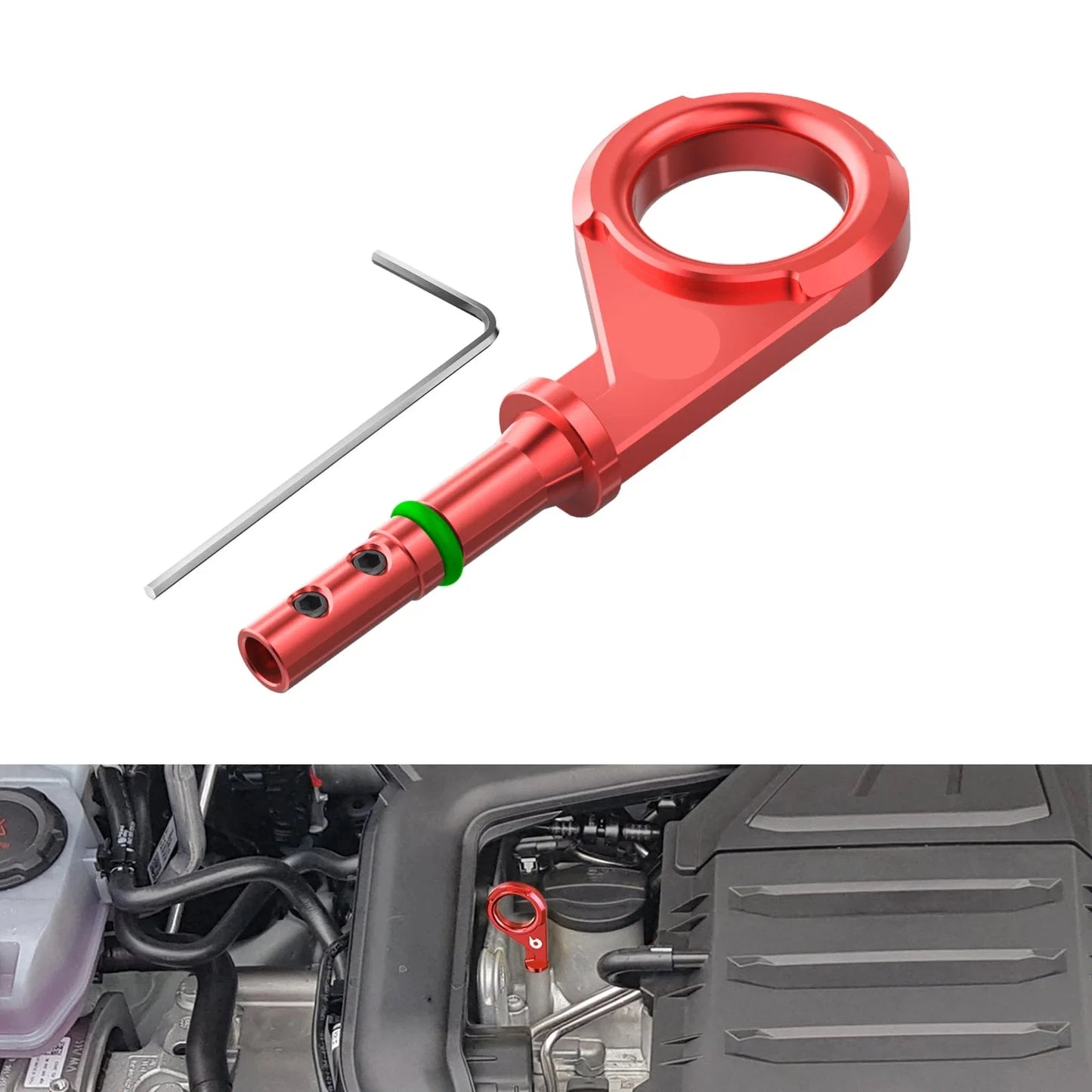 VW Golf MK7 MK8 / Passat / Tiguan / Audi A1 A3 Q2 Q3 / Seat / Skoda EA211 1.0 1.4 TSI Billet Aluminum Oil Dipstick Handle 04E115611AC 2008 - 2024