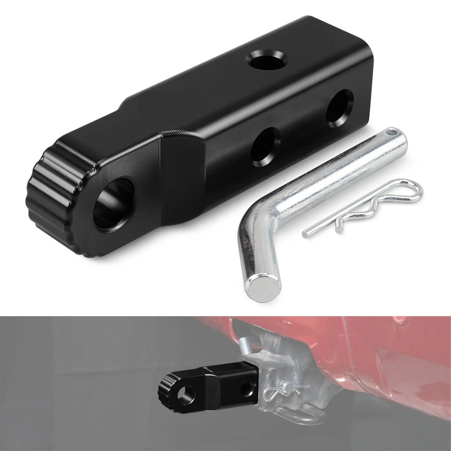 Universal 2" Hitch Receiver Billet Aluminum D-Ring Shackle Mount & Tow Link for Off-Road Recovery (Toyota 4Runner / Tacoma / Tundra / Universal 2" Receiver Applications / Replaces 51909-35011)