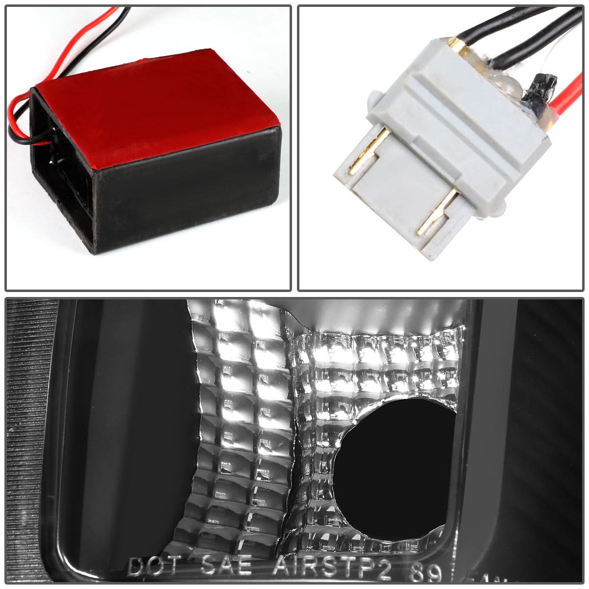 90-97 Ford F-150/F-250/F-350/Bronco 3D LED Tail Lights Black/Clear