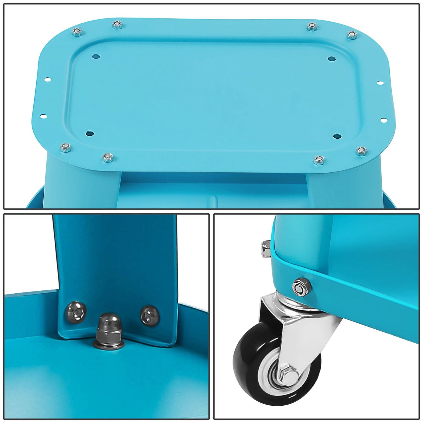 Rolling Car Stool - Blue