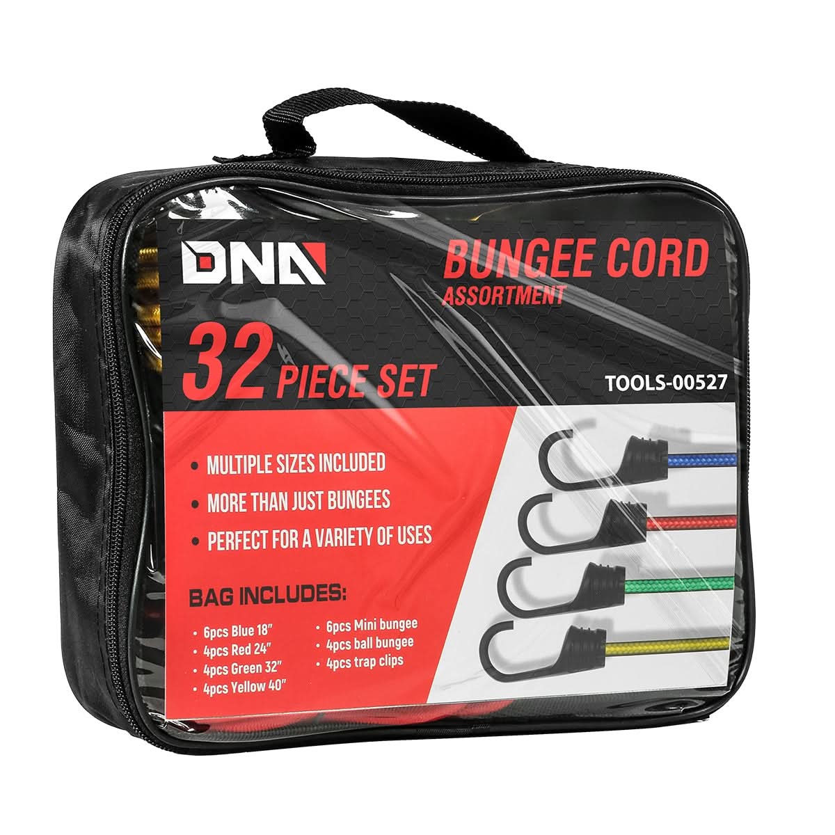 Bungee Cords Assorted Set with Zipper Storage Bag