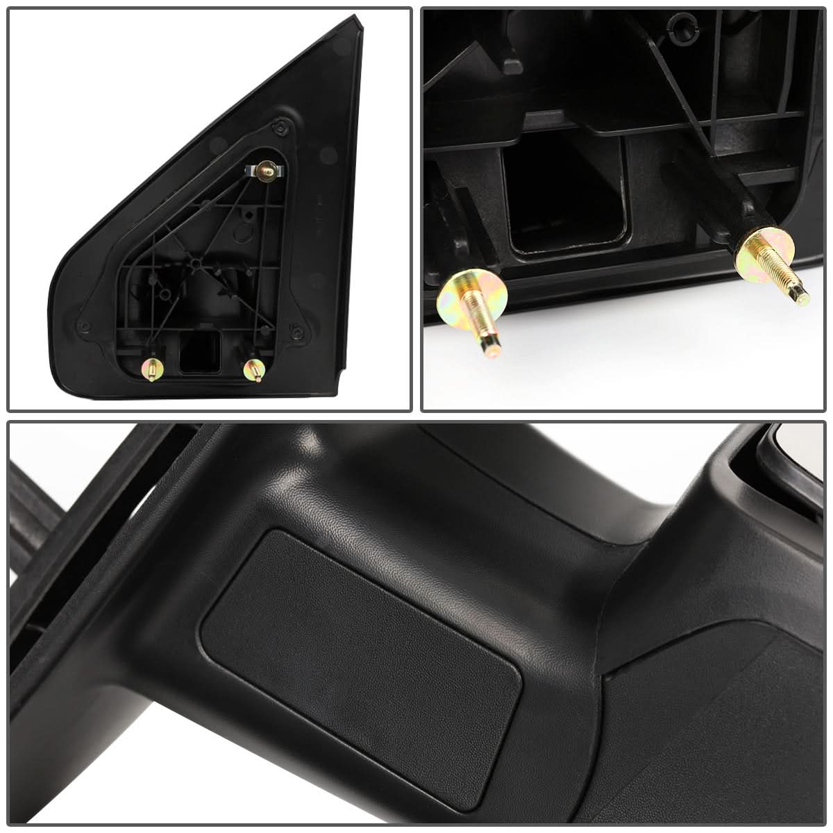 04-14 Ford F-150 Right Manual Towing Mirror - Black