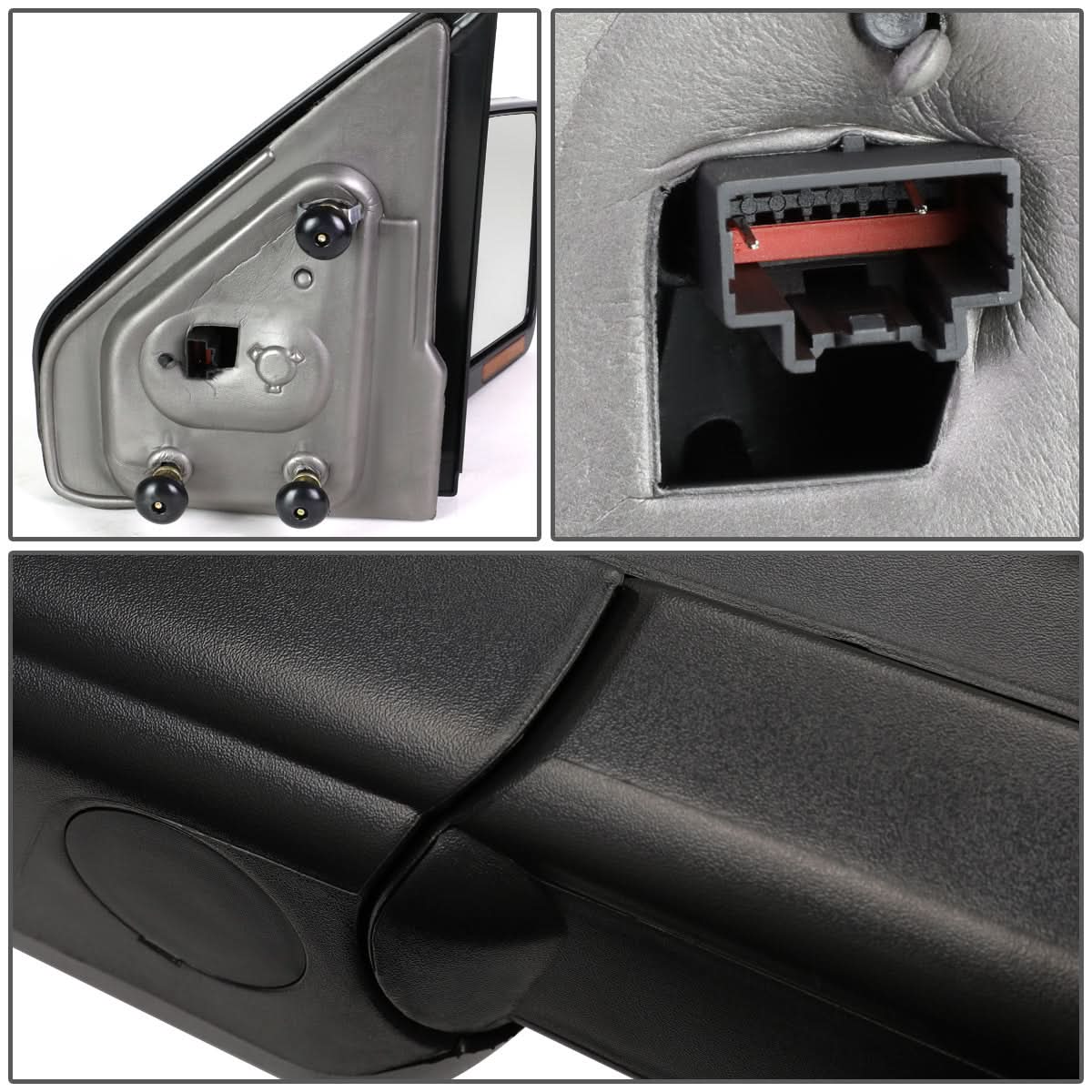 2004-2014 Ford F-150 Right Towing Mirror Manual LED Signal Black