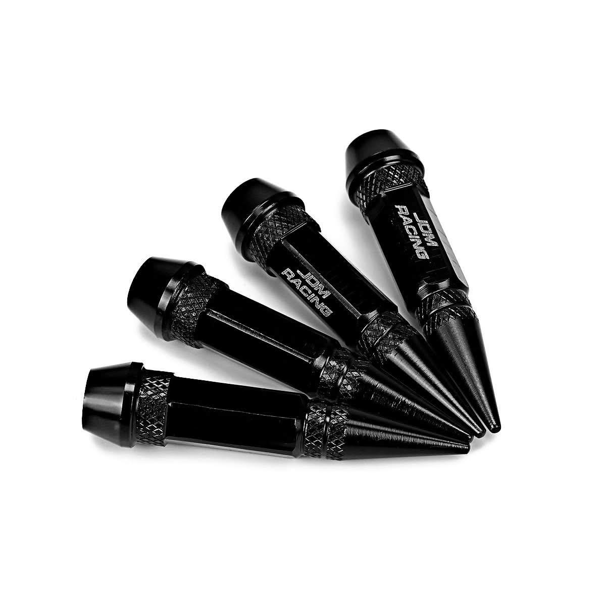 Spiked Lug Nut Style Valve Caps - 60MM / 2.30" Tall - Black