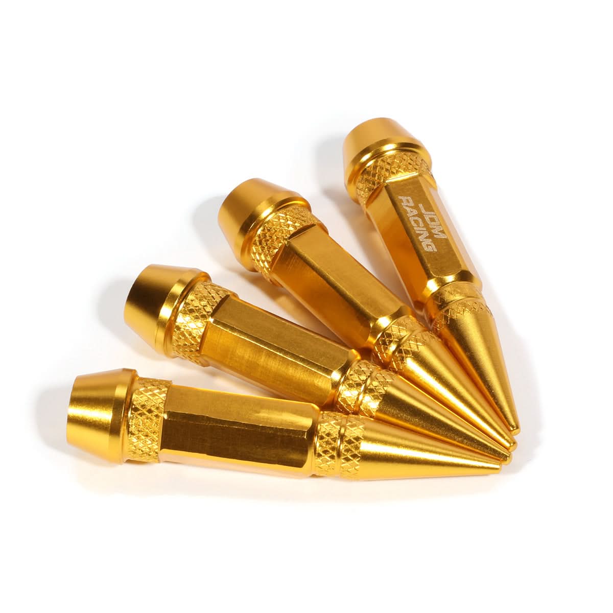 Spiked Lug Nut Style Valve Caps - 60MM Gold