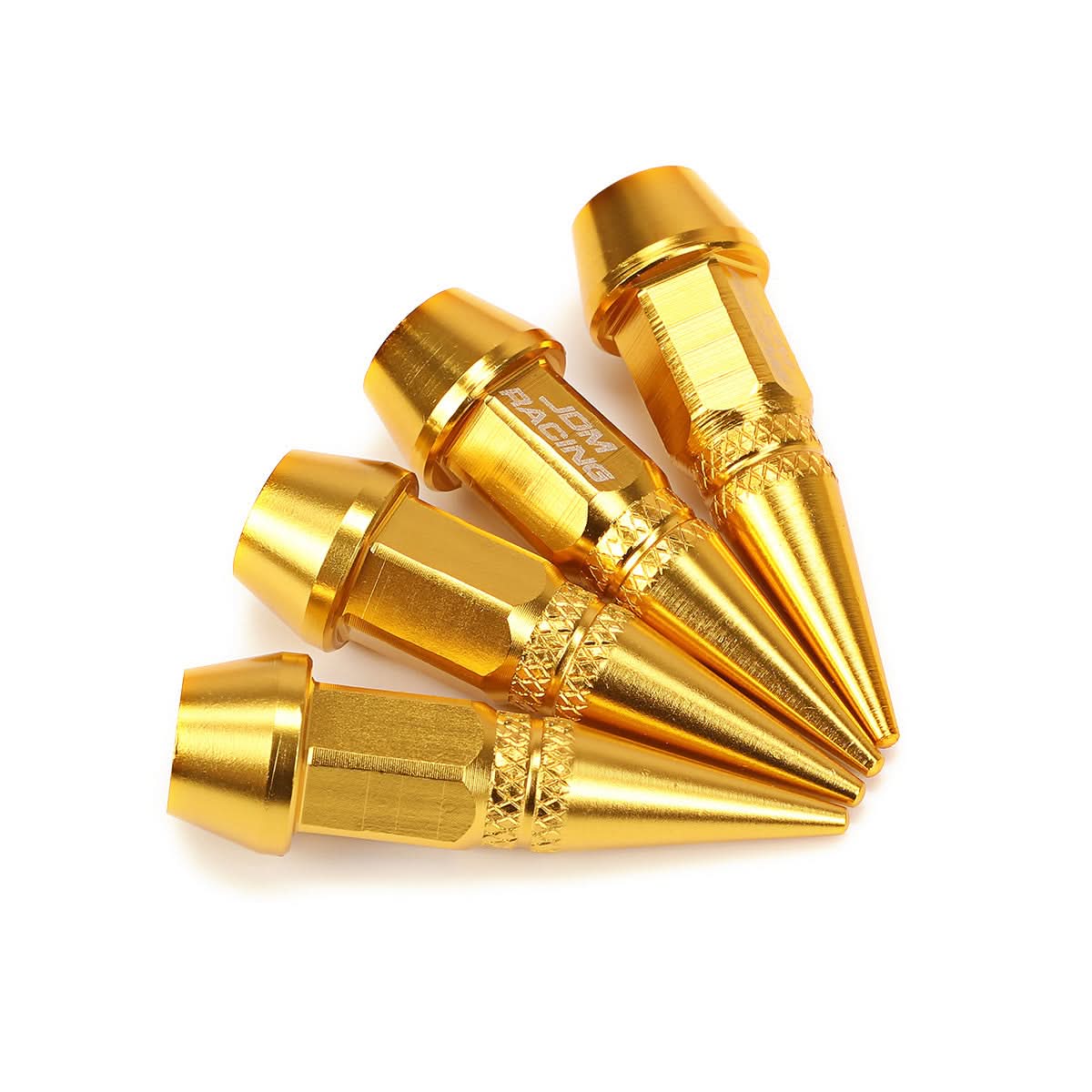 Spiked Lug Nut Style Valve Caps - 45mm Gold