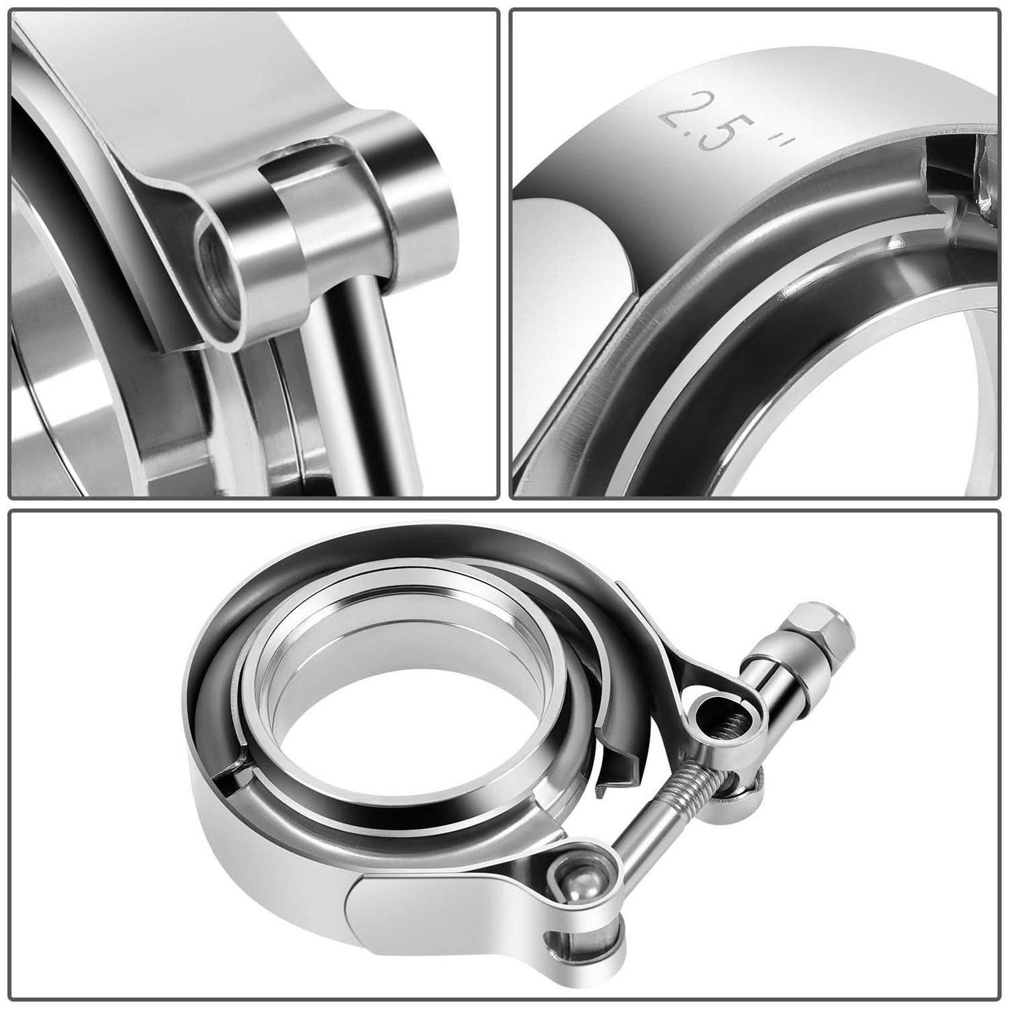 2.5" V-Band Clamp & Flange Set Stainless Steel