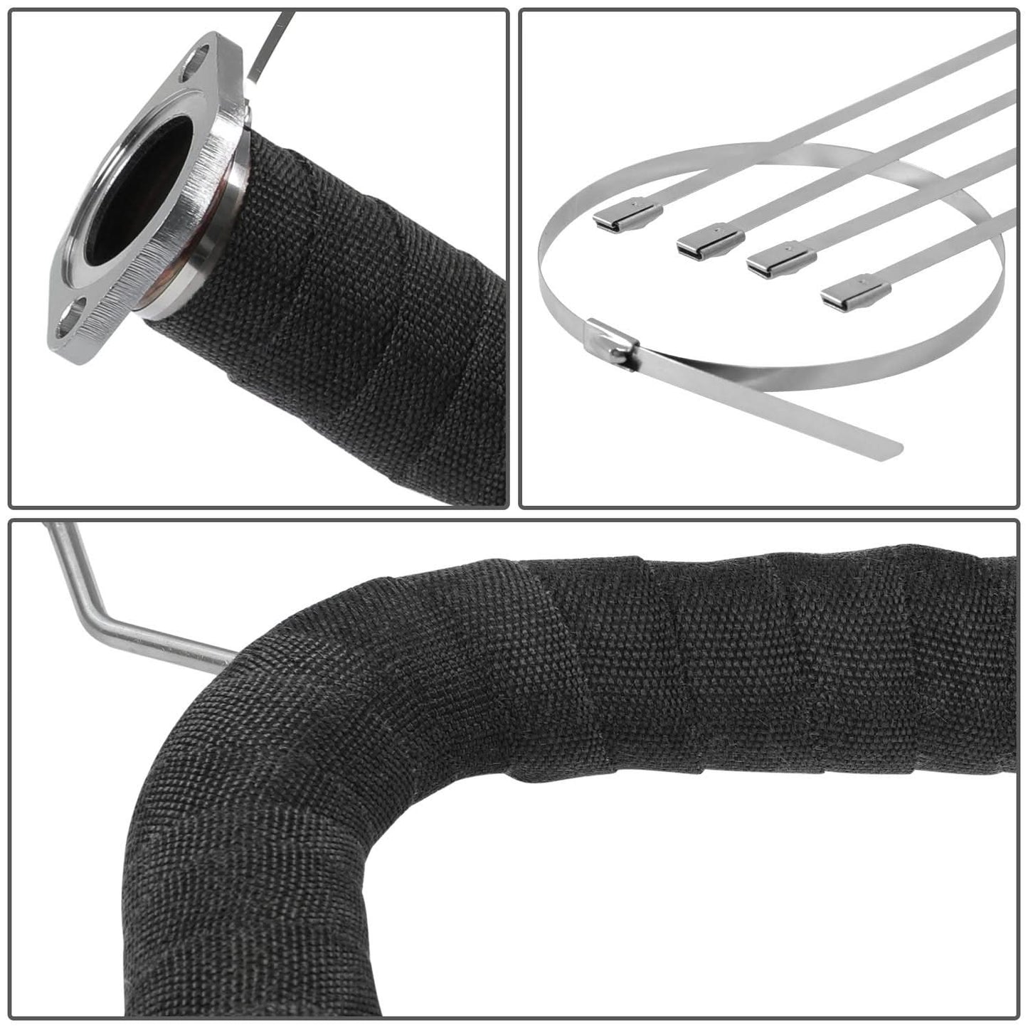 Type-1 Style Exhaust Heat Wrap - 2" x 30' Black with Zip Ties
