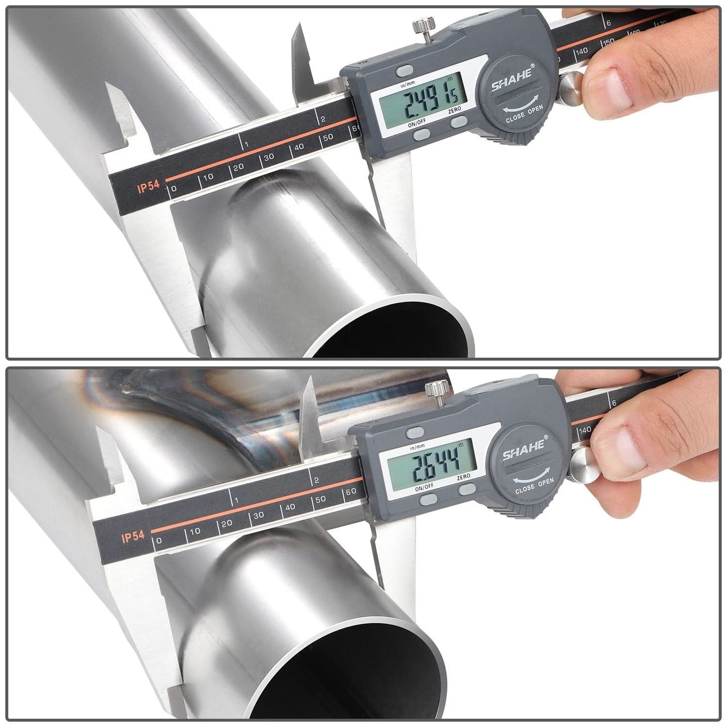 Universal Dual H-Pipe Exhaust Kit 2.5"-2.65" OD Mild Steel