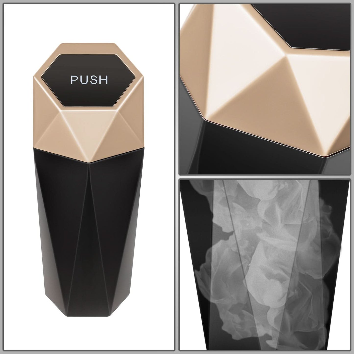 Vehicle-Mounted Garbage Can - Golden