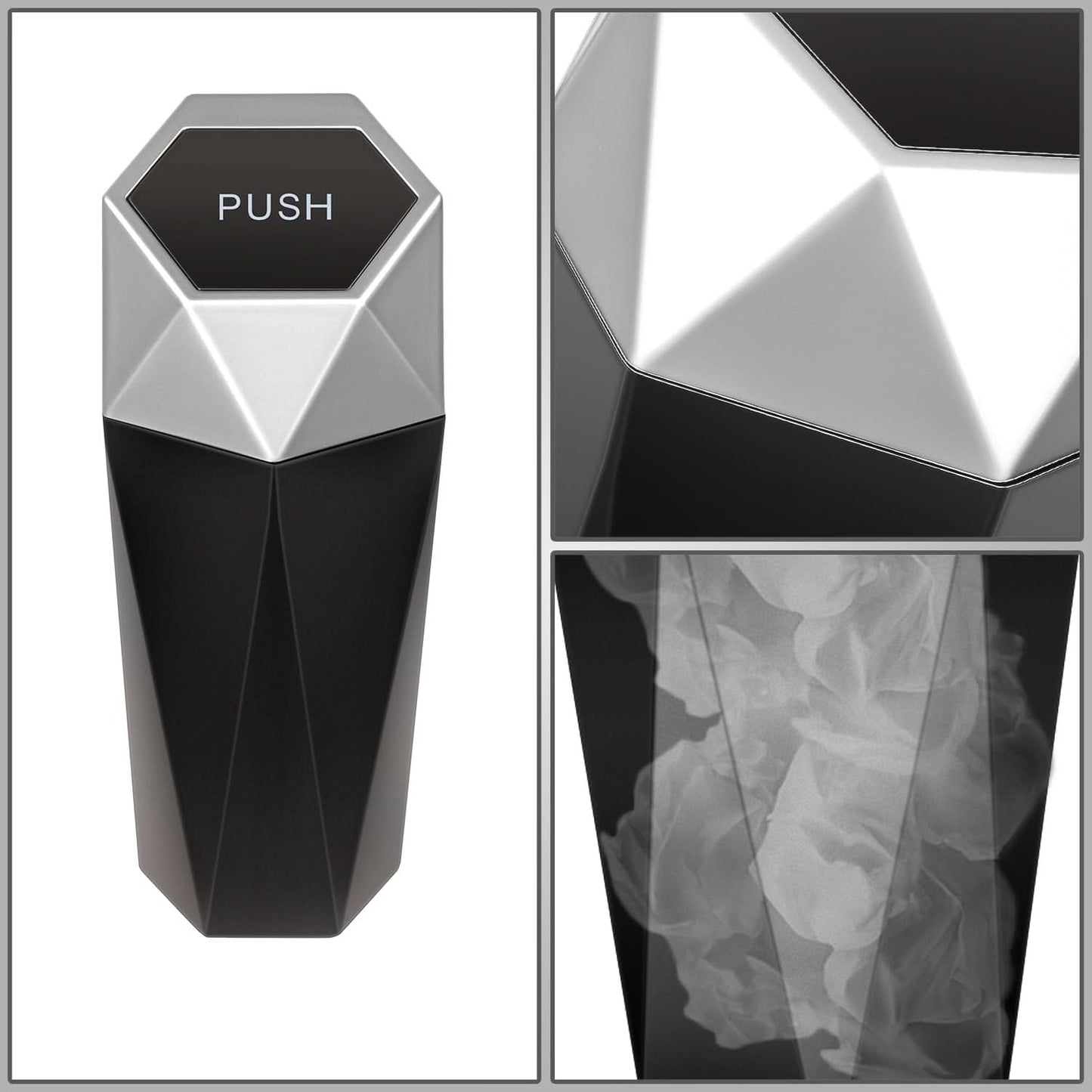 Universal Vehicle-Mounted Garbage Can - Silver
