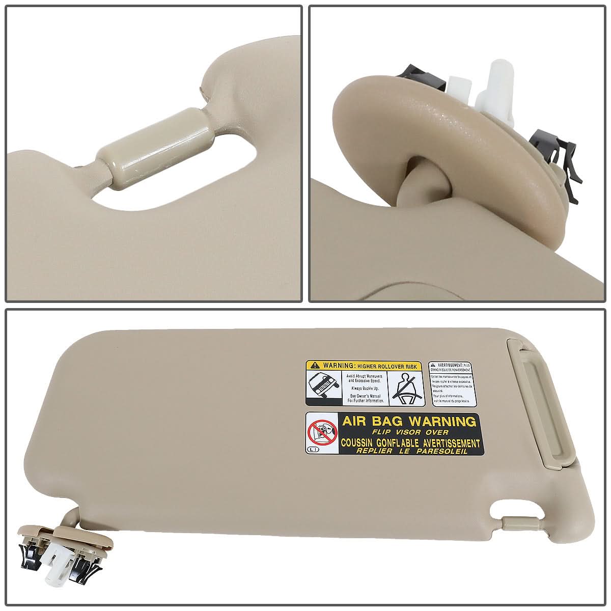 2006-2012 Toyota RAV4 Passenger Side Sun Visor - Beige