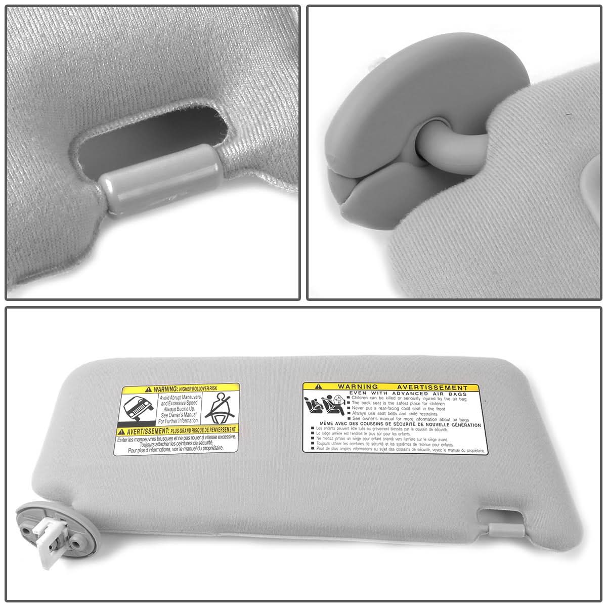 2009-2016 Toyota Venza Sun Visor Driver Side Gray Illuminated