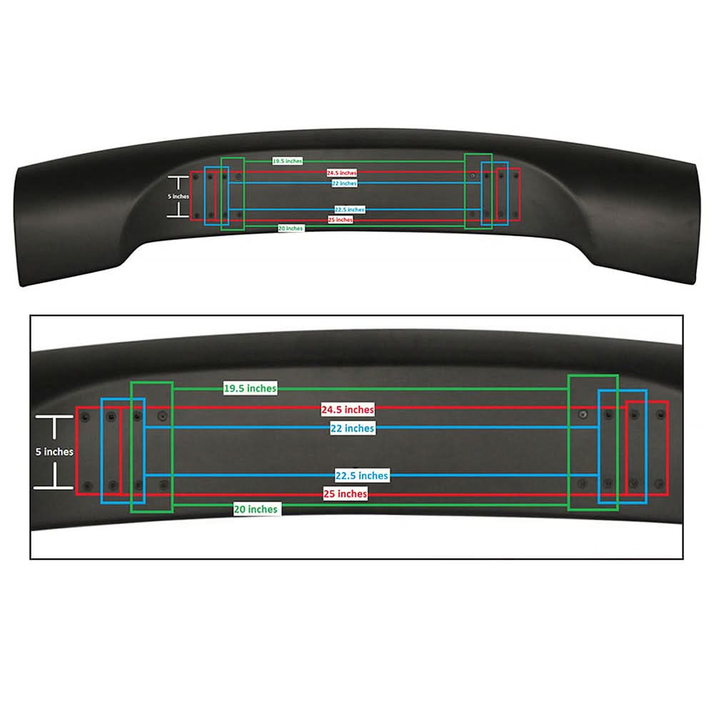 Benz 57 Inch GT Type Adjustable Unpainted Black Trunk Spoiler ABS