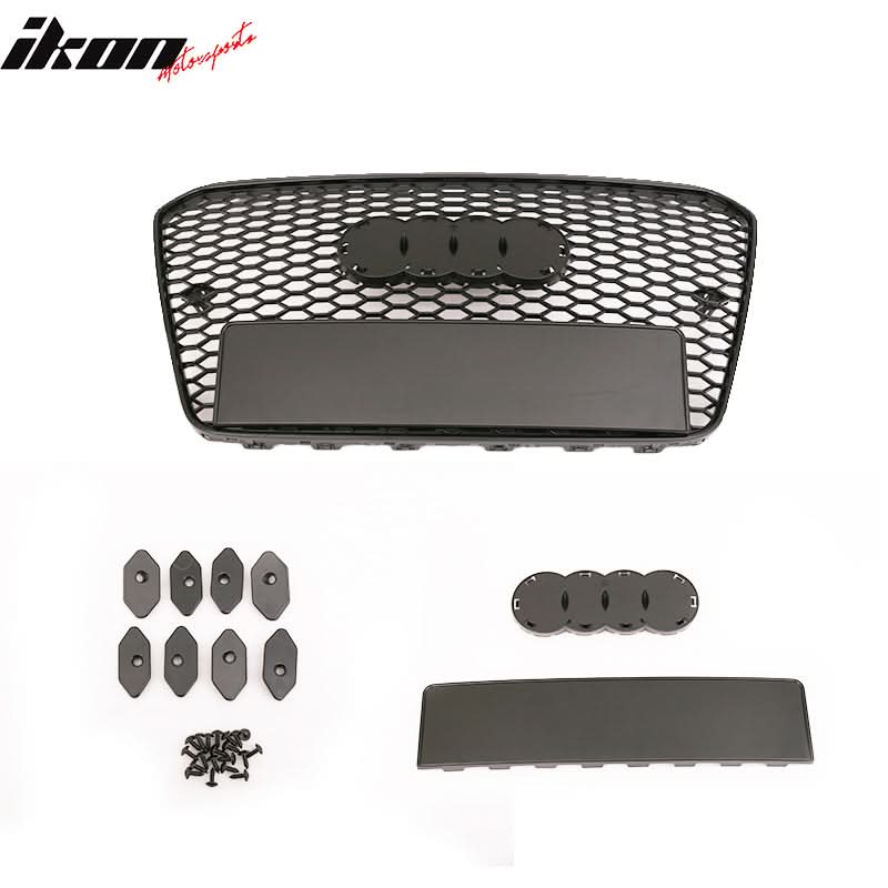 2013-2016 Audi A4 RS4 Black Front Sport Mesh Honeycomb Hood Grille