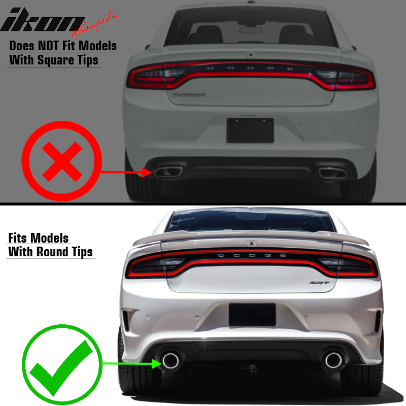 2015-2023 Dodge Charger V2 Rear Diffuser & 2PC Side Apron Matte Black