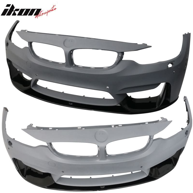2015-2020 BMW F80 M3 F82 M4 P Style Black Front Bumper Lip 3PC PP