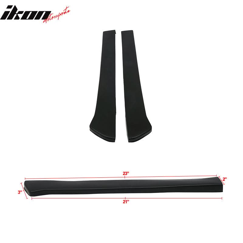 Universal 19" CS Style Rear Bumper Spats Side Extension Lips PU 2PC