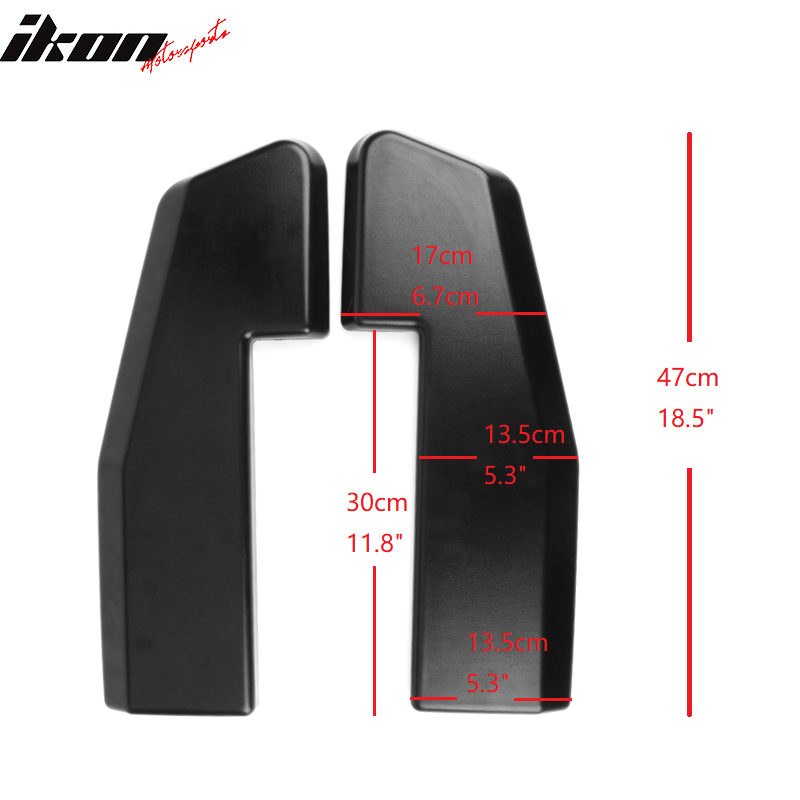 Universal V1 Style Matte Black 2PCS Rear Bumper Lip Splitters Guard PP