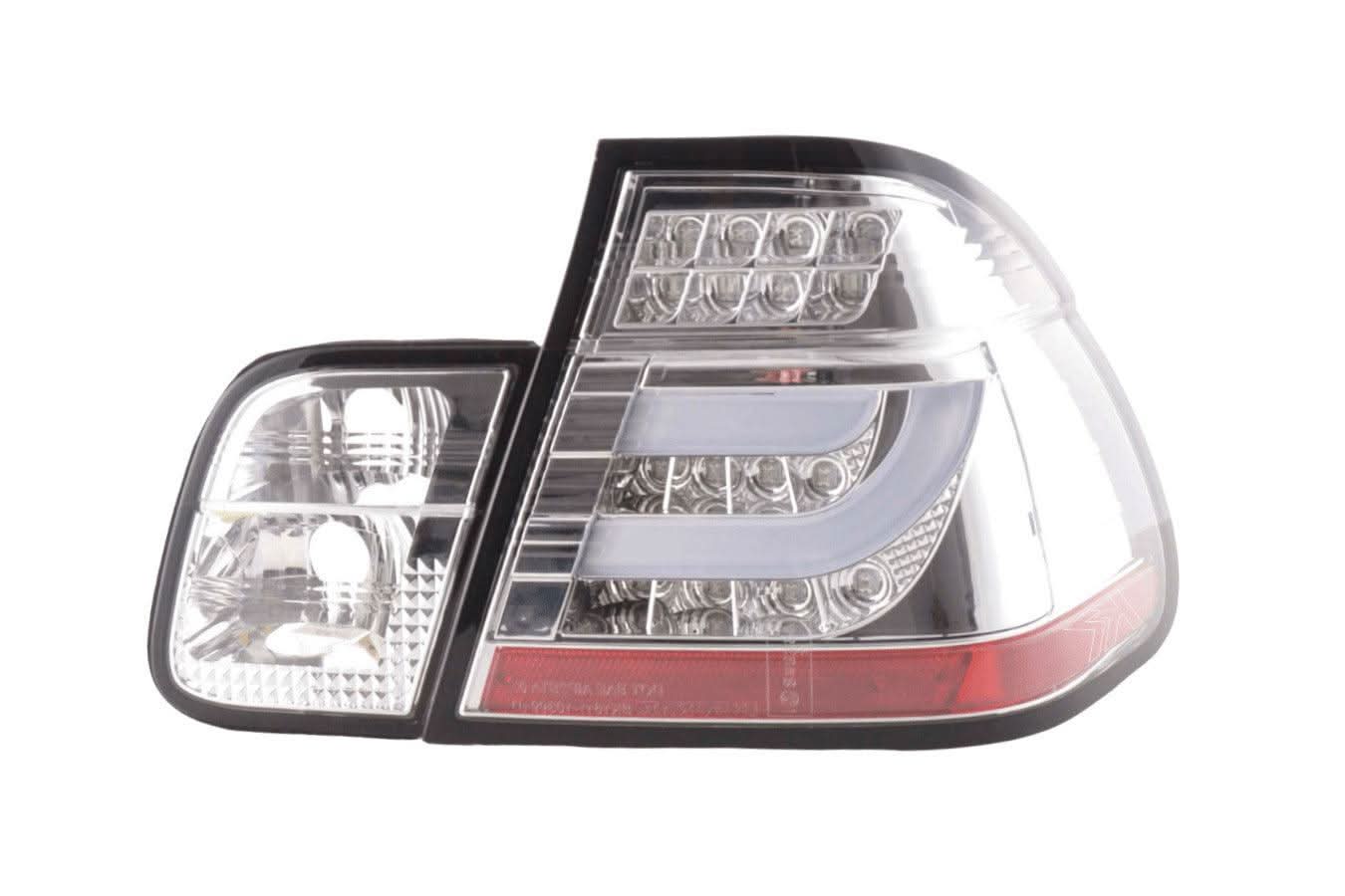 BMW 3-Series E46 Sedan Chrome LED LightBar Taillights - Pre Face Lift (1998-2001)