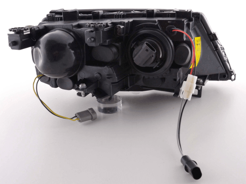 BMW E46 3-Series Sedan Black OE+ Angel Eyes Headlights - (2003-2006)