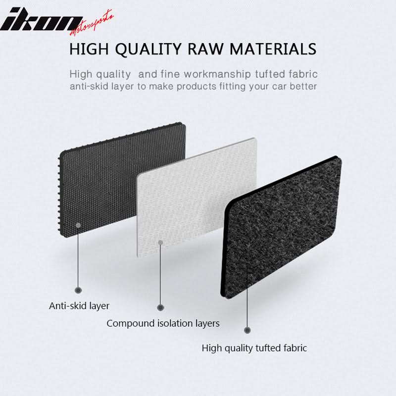 Car Floor Mat for 2000-2009 Honda S2000 Black Red Si Logo 2PC Nylon