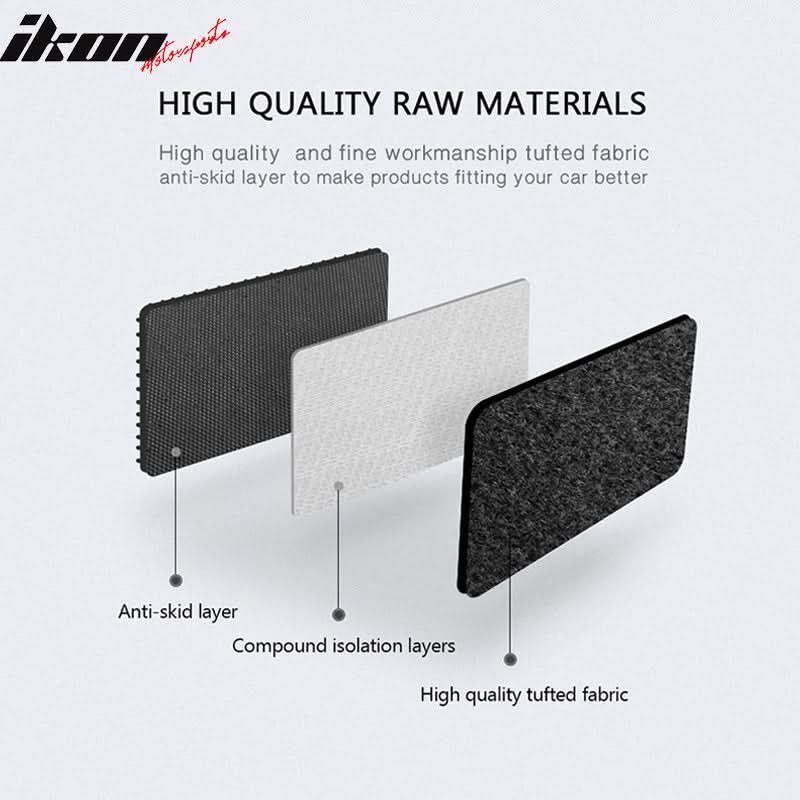 Car Floor Mat for 2007-2013 Acura MDX Black Front Rear Nylon 3 PCS