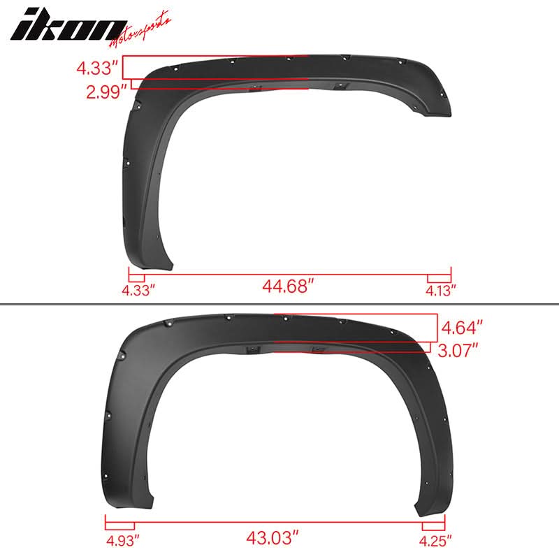 1999-2007 Chevy Silverado GMC Sierra Pocket Rivet Black Fender Flares