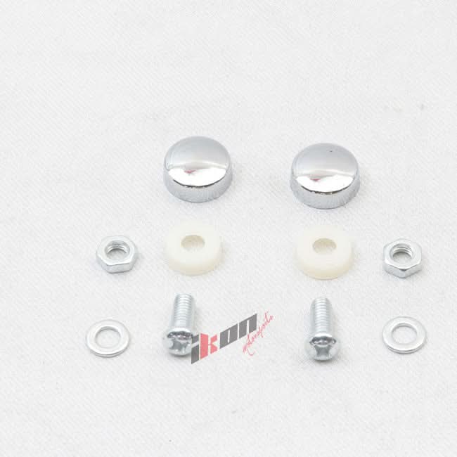 2PC Chrome Steel License Plate Frame + Screw Cap Car Truck Van SUV