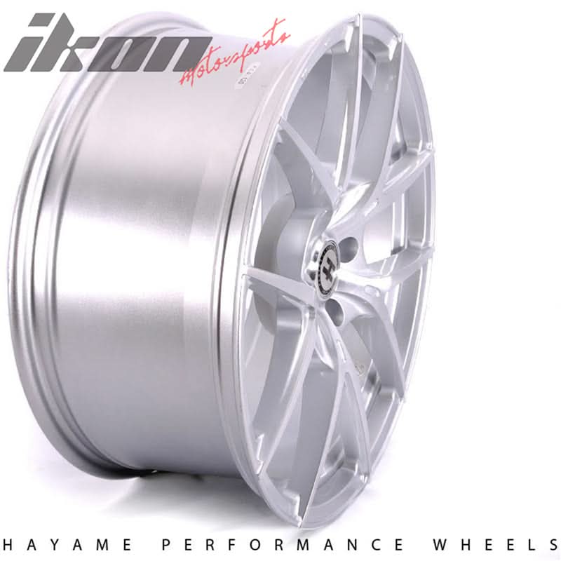 19x9.5 Hayame Wheel Rims Machine Face Silver Lip 5x120 Squared x4