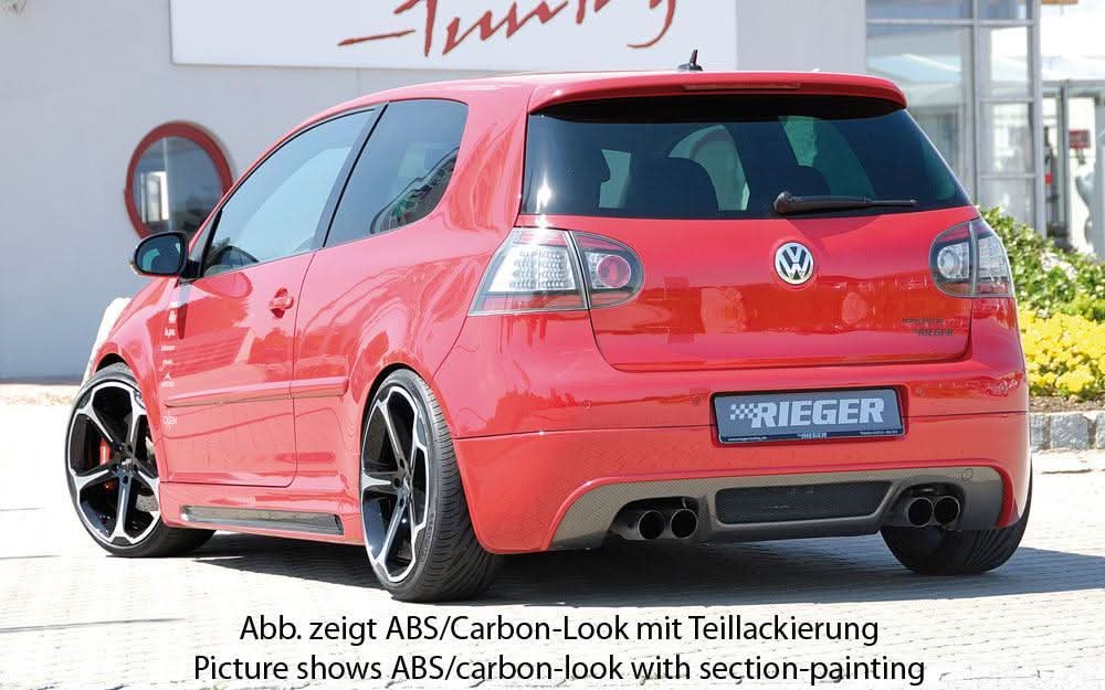Rieger VW Golf 5 Rear Skirt Extension - Carbon Look