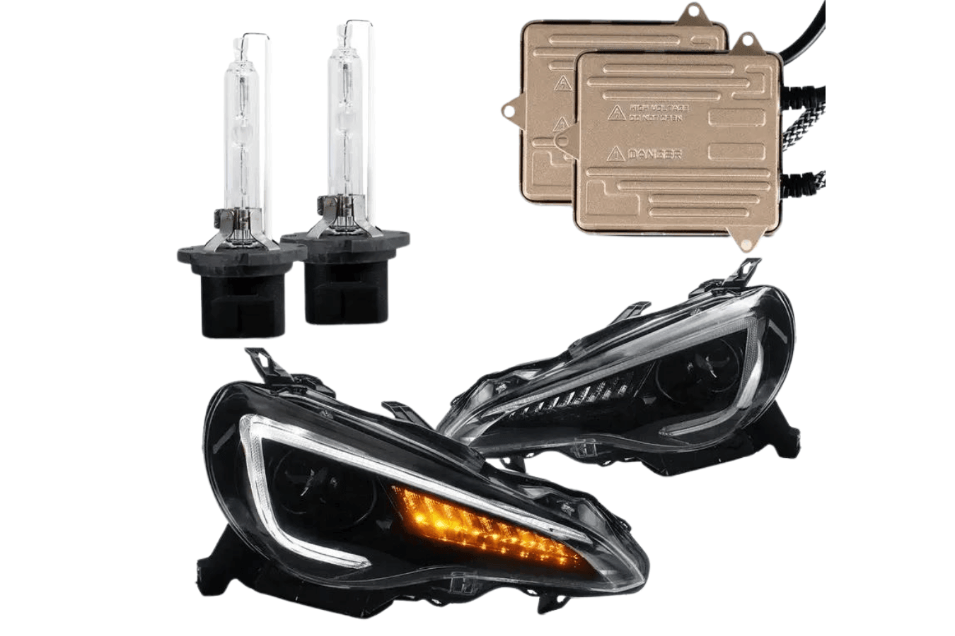 Scion FR-S Subaru BRZ Toyota GT86 1st Gen (ZN6/ZC6) Black Dual Beam Projector Headlights (2012-2021)