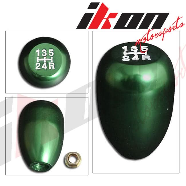 Honda Acura JDM 5-Speed Green knob Shift Knob Stitch Suede Boot Cover