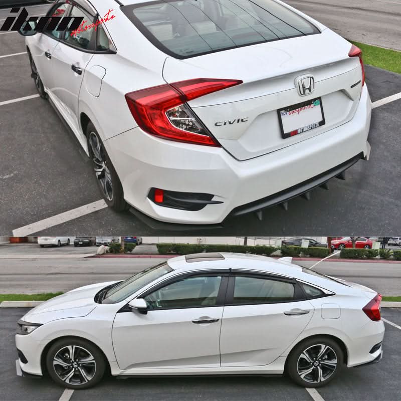 2016-2018Â Honda Civic Sedan IKON Front Rear Bumper Lip Side Skirts