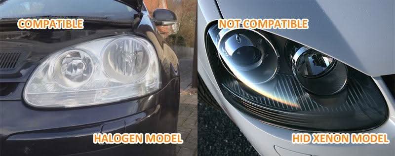 Volkswagen Golf 5 Chrome LED Headlights with Daytime Running Lights (2003 - 2008) - With R87 approval