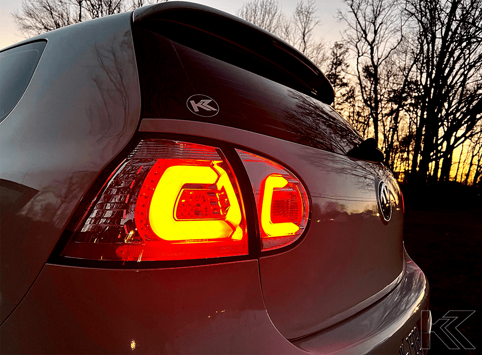 VW Golf 5 Mk5 Chrome Clear LED Tail Lights (2003-2008)