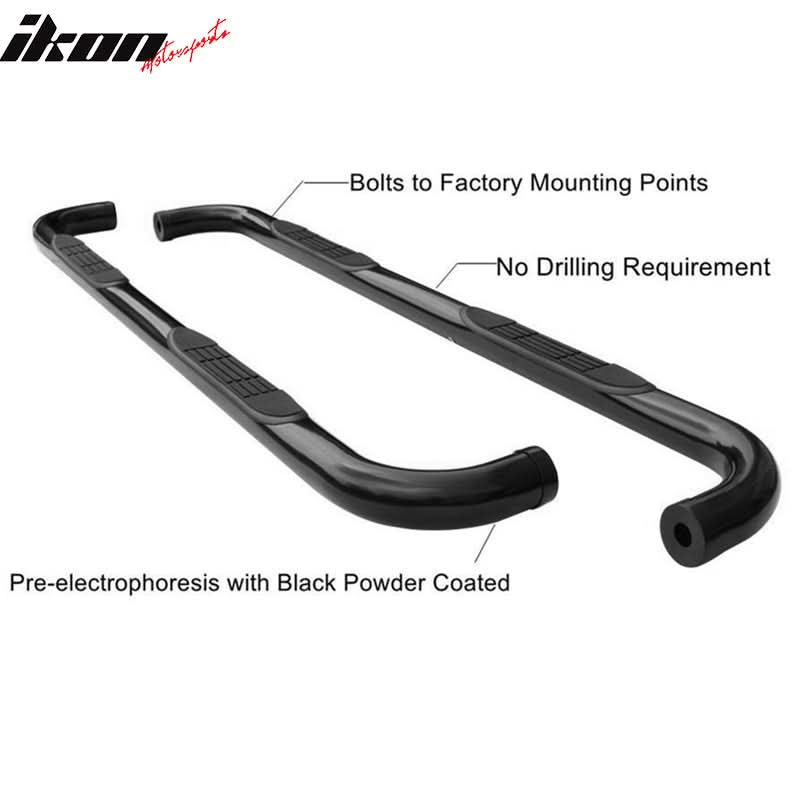2009-2014 Dodge Journey 3" Round Hole Side Steps Bars Running Boards