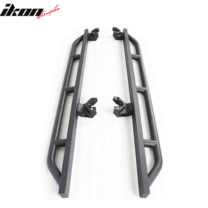 2007-2018 Jeep Wrangler JK Textured  Iron Steel Black Side Step Bars