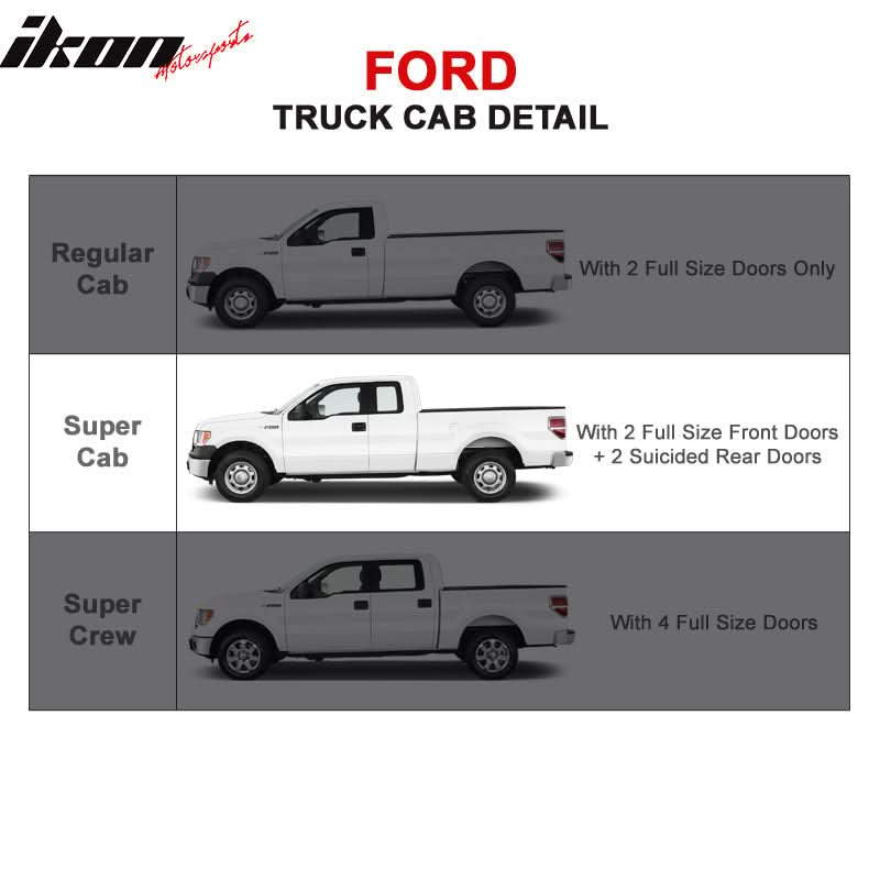 Fits 04-08 Ford F150 Super Cab 4in Black Oval Curved Running Boards