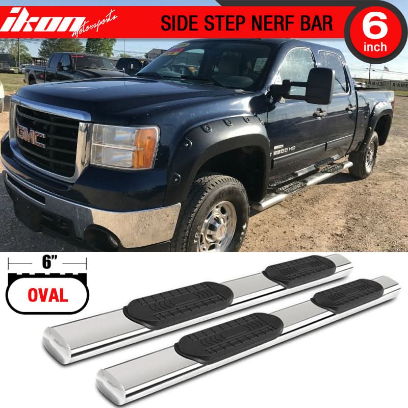 2007-2018 Chevy Silverado GMC Sierra 1500 Crew Cab 6" Running Boards