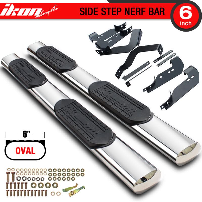 2007-2018 Chevy Silverado GMC Sierra 1500 Crew Cab 6" Running Boards