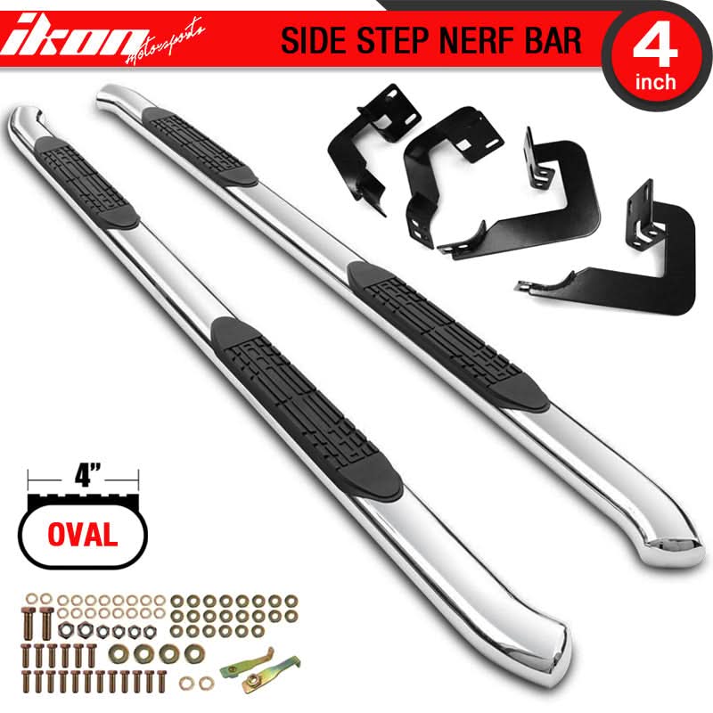 2004-2008 Ford F-150 Super Cab 4" Side Step Bars Running Boards Pair