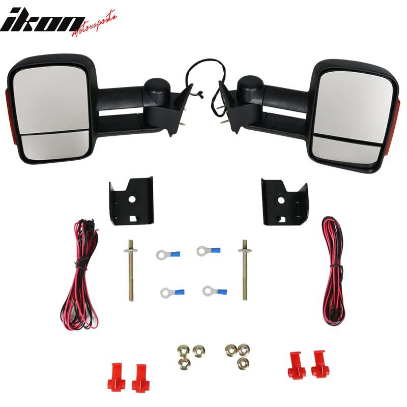 1988-1998 Chevy C/K C10 Manual Towing Side Mirrors & LED Signal ABS