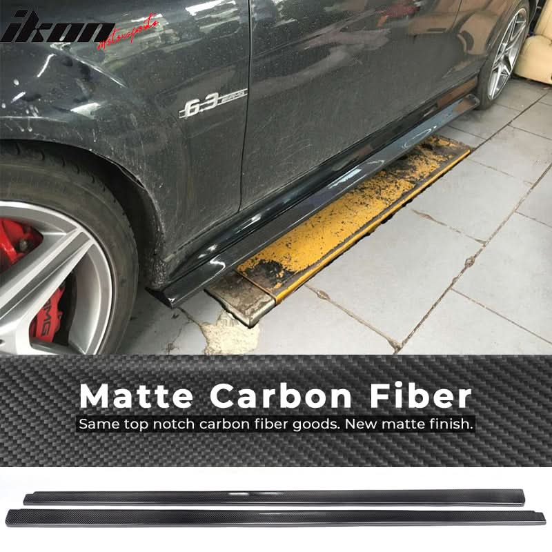 2008-2014 Benz C Class W204 C63 AMG DP Style Side Skirts Carbon Fiber