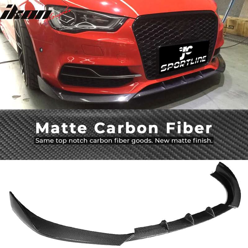 2015-2017 Audi S3 8V JC Style Front Bumper Lip Spoiler Carbon Fiber