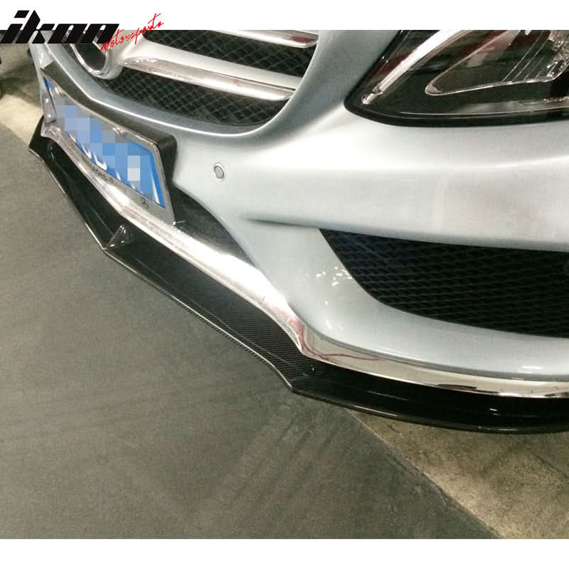 2015-2018 Benz W205 C Class PSM Style Front Bumper Lip Carbon Fiber